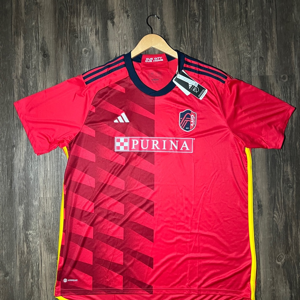 Adidas Red and Yellow Soccer Jersey